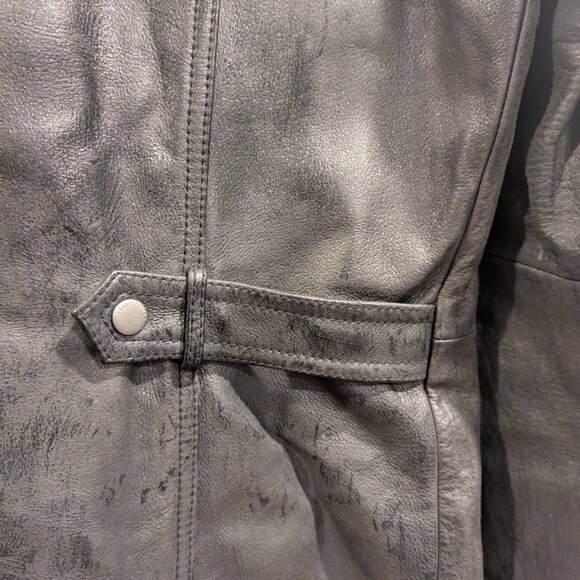 Eddie Bauer Women's Buffalo Leather Jacket Coat Lined Pockets - Picture 10 of 12